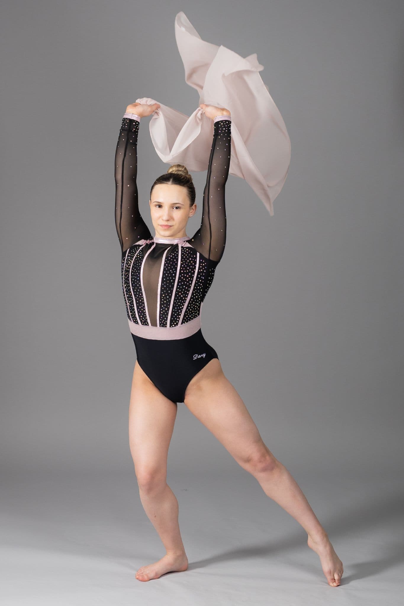 Jasmine Leotard Black & Baby Pink