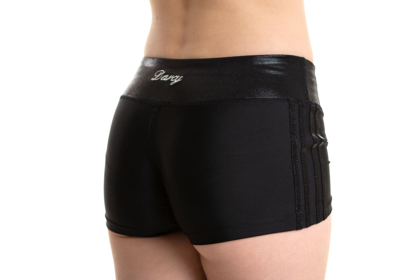 Lycra / Mystique  4 Stripe Shorts - BLACK