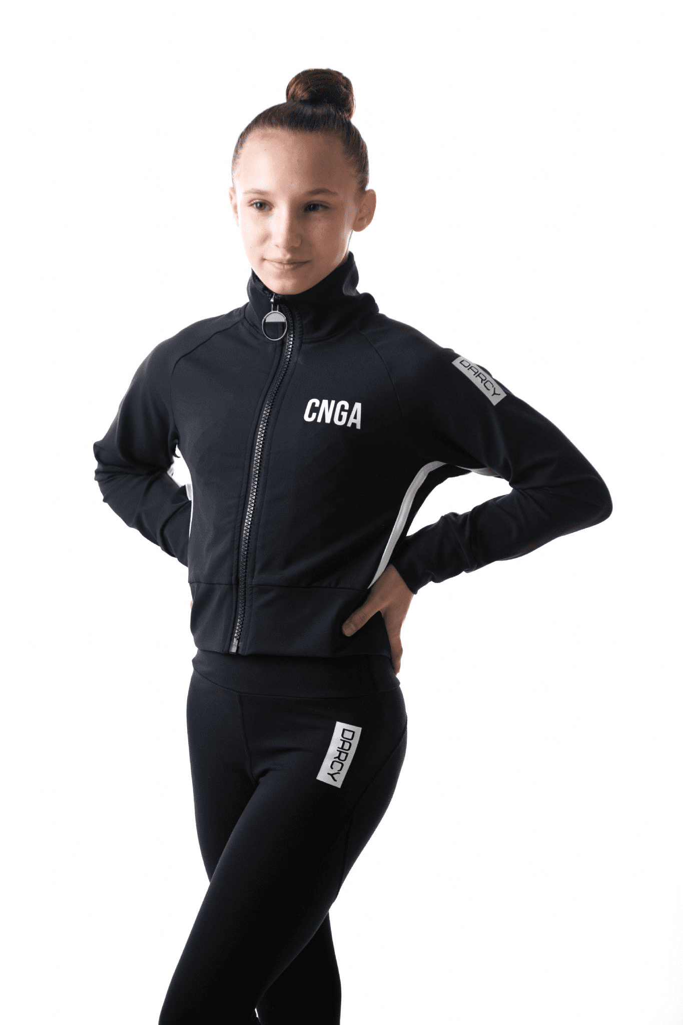 Lycra Tracksuit Jacket - EBONY BLACK