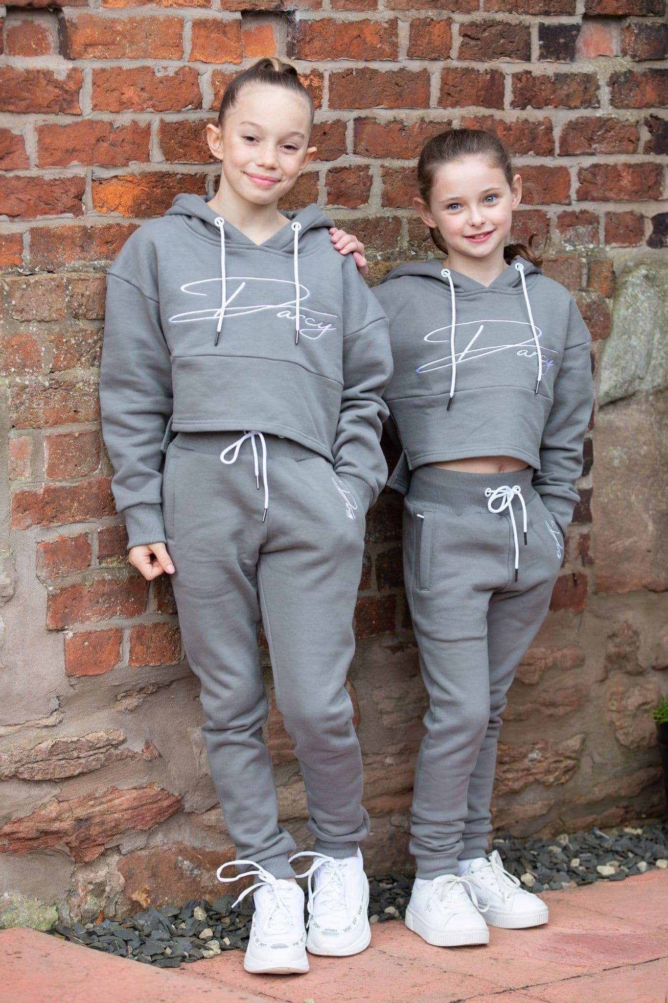Misty Grey Script Jogger Set
