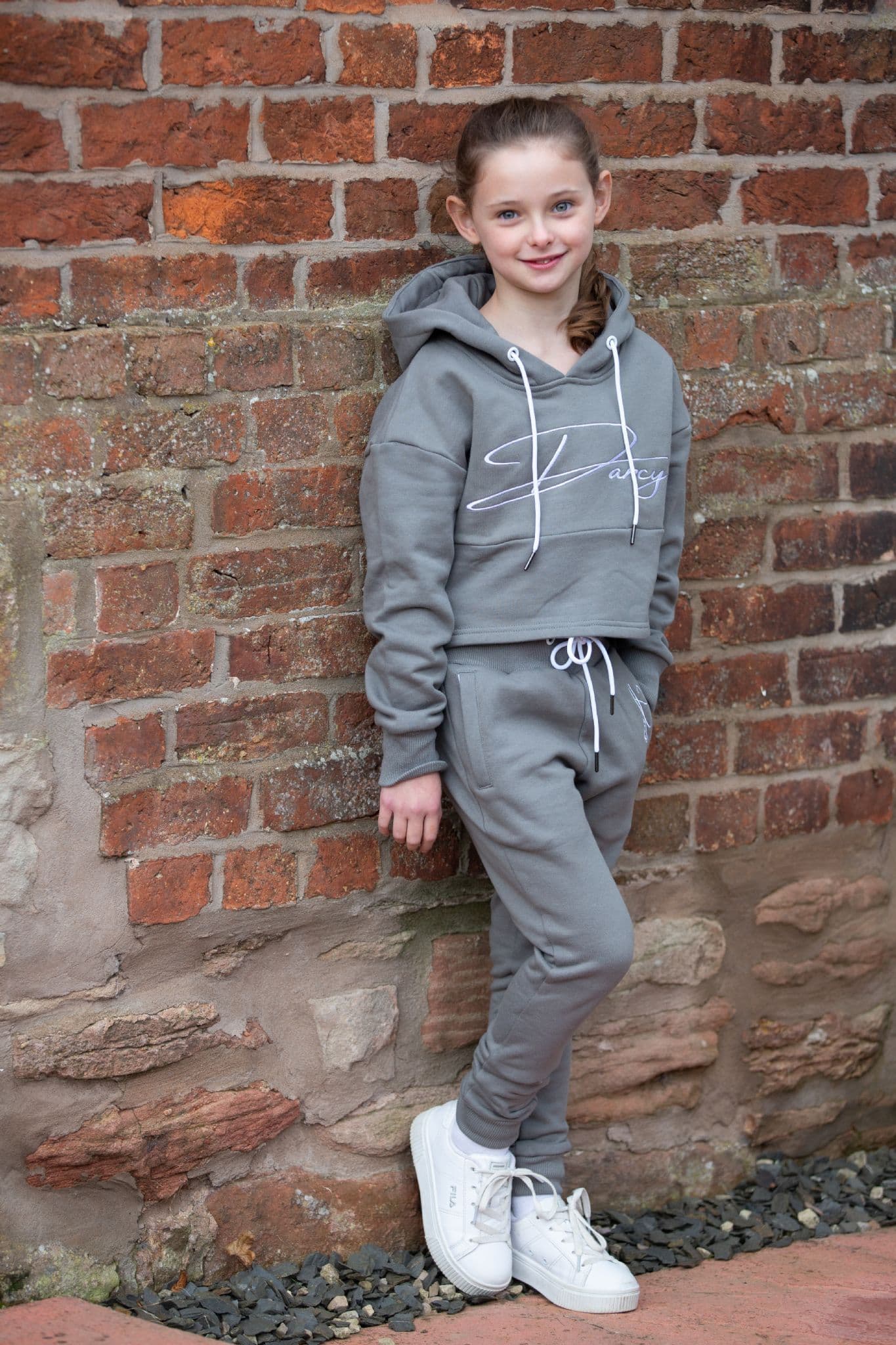 Misty Grey Script Jogger Set
