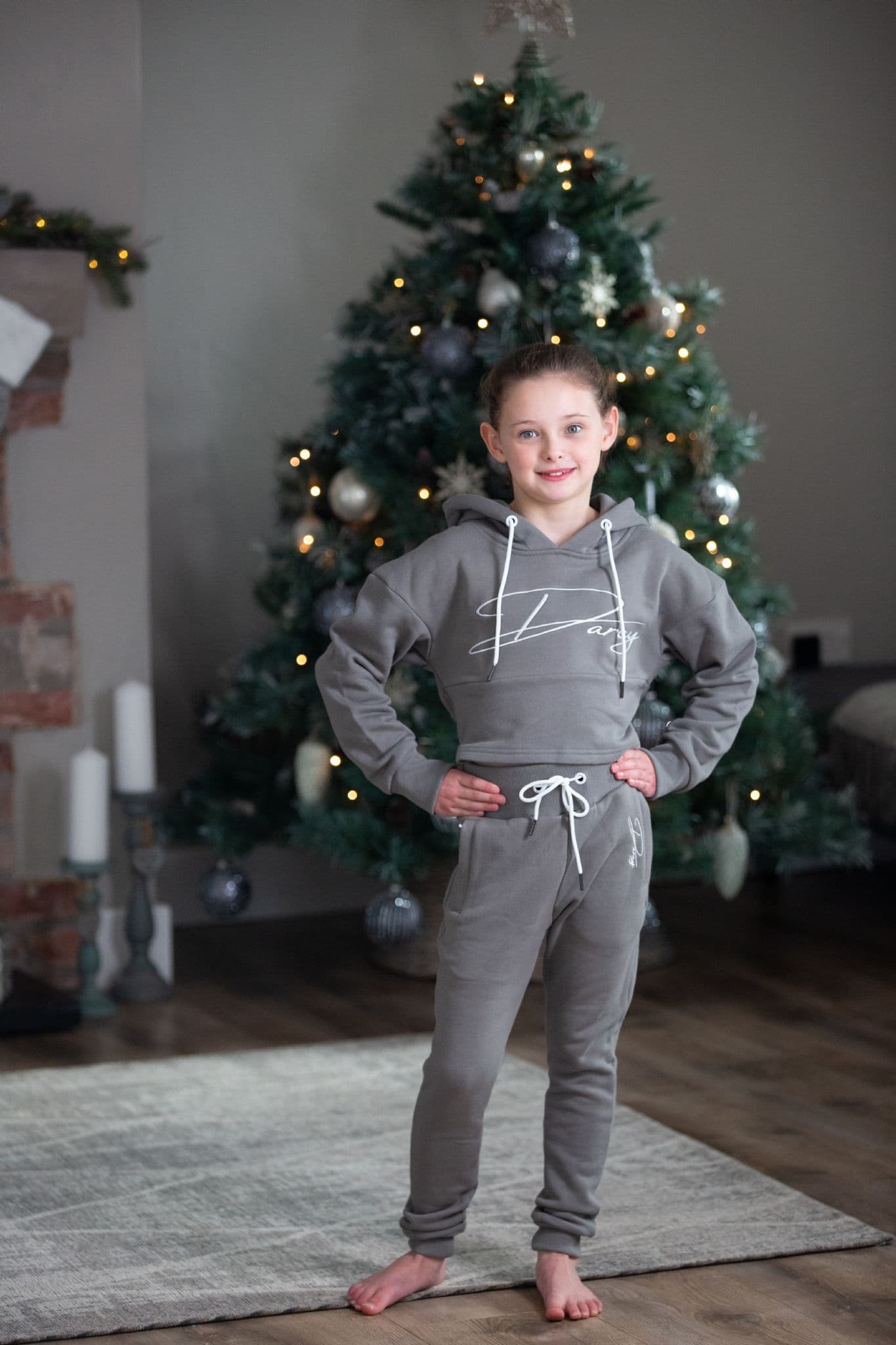 Misty Grey Script Jogger Set