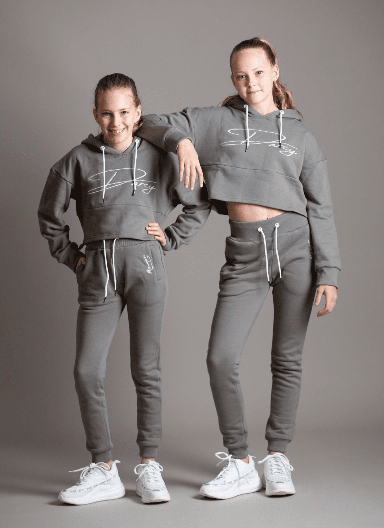 Misty Grey Script Jogger Set