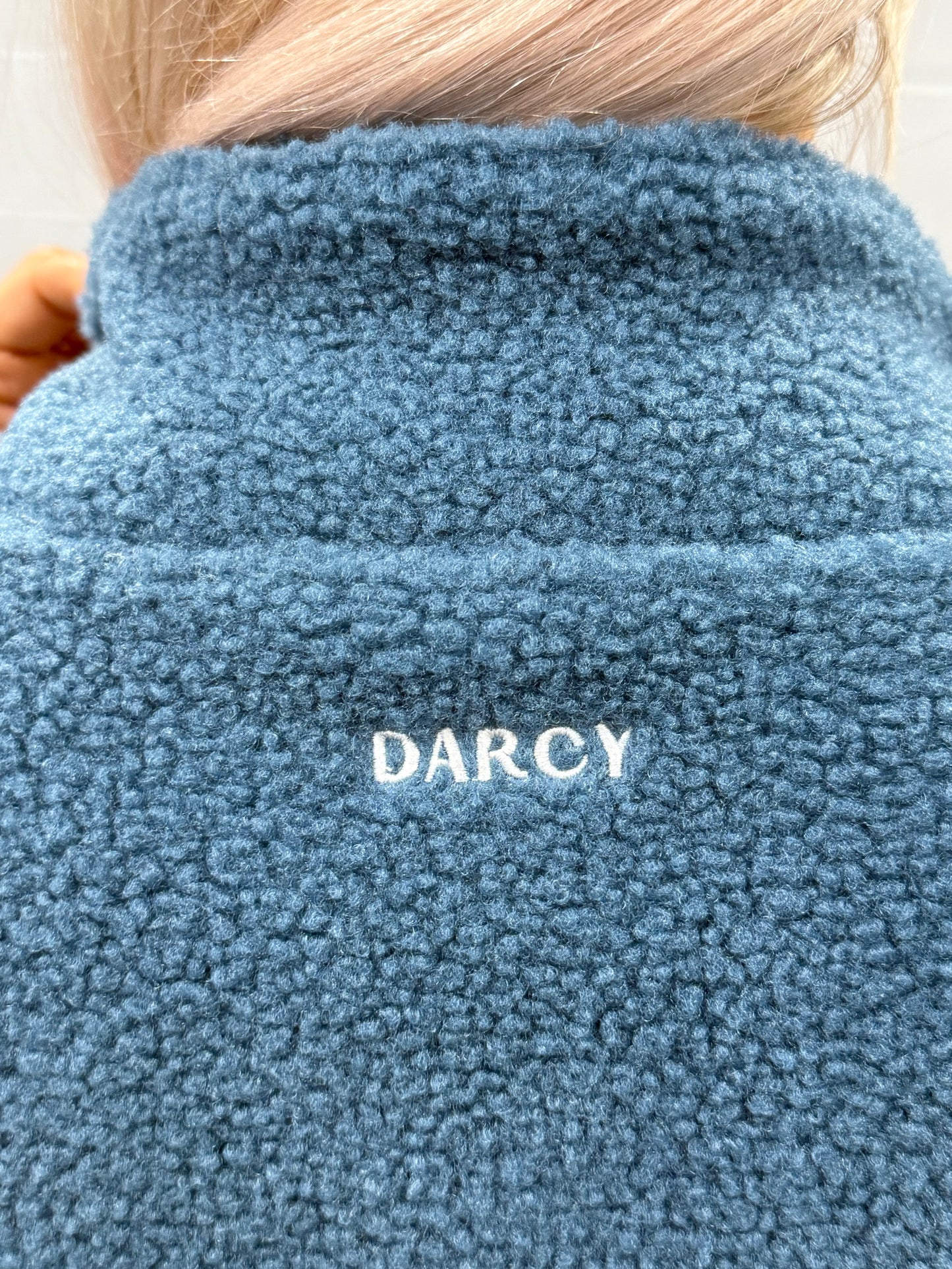 Fleece Cropped Jacket Blue