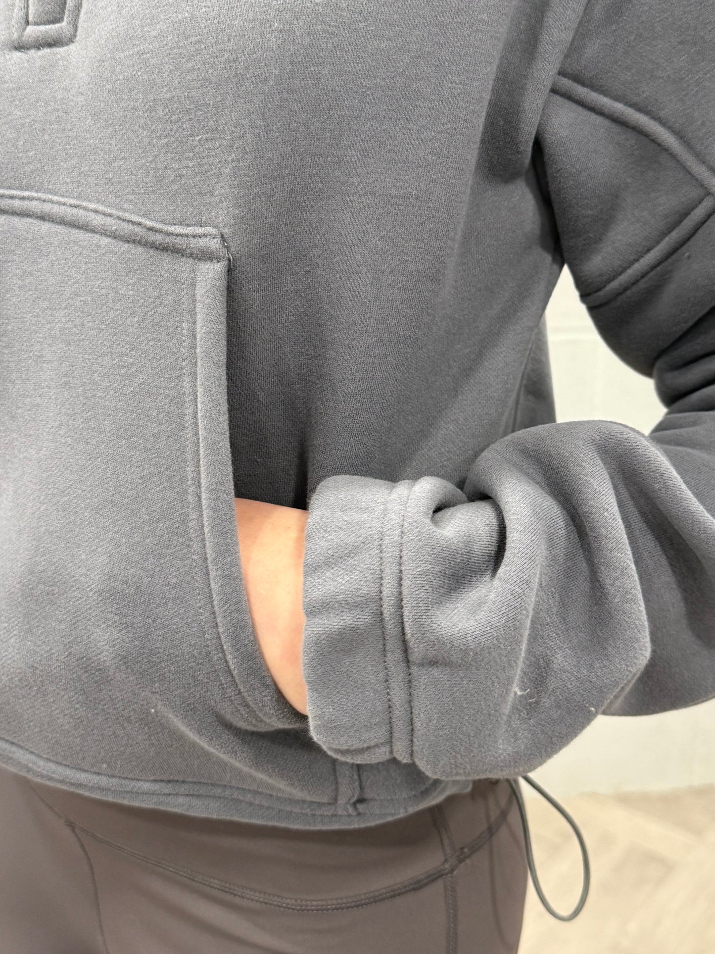 Soft Grey Zip-Up Sweater