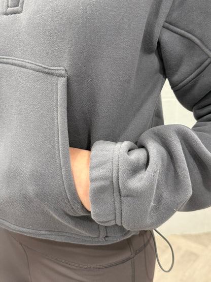 Soft Grey Zip-Up Sweater