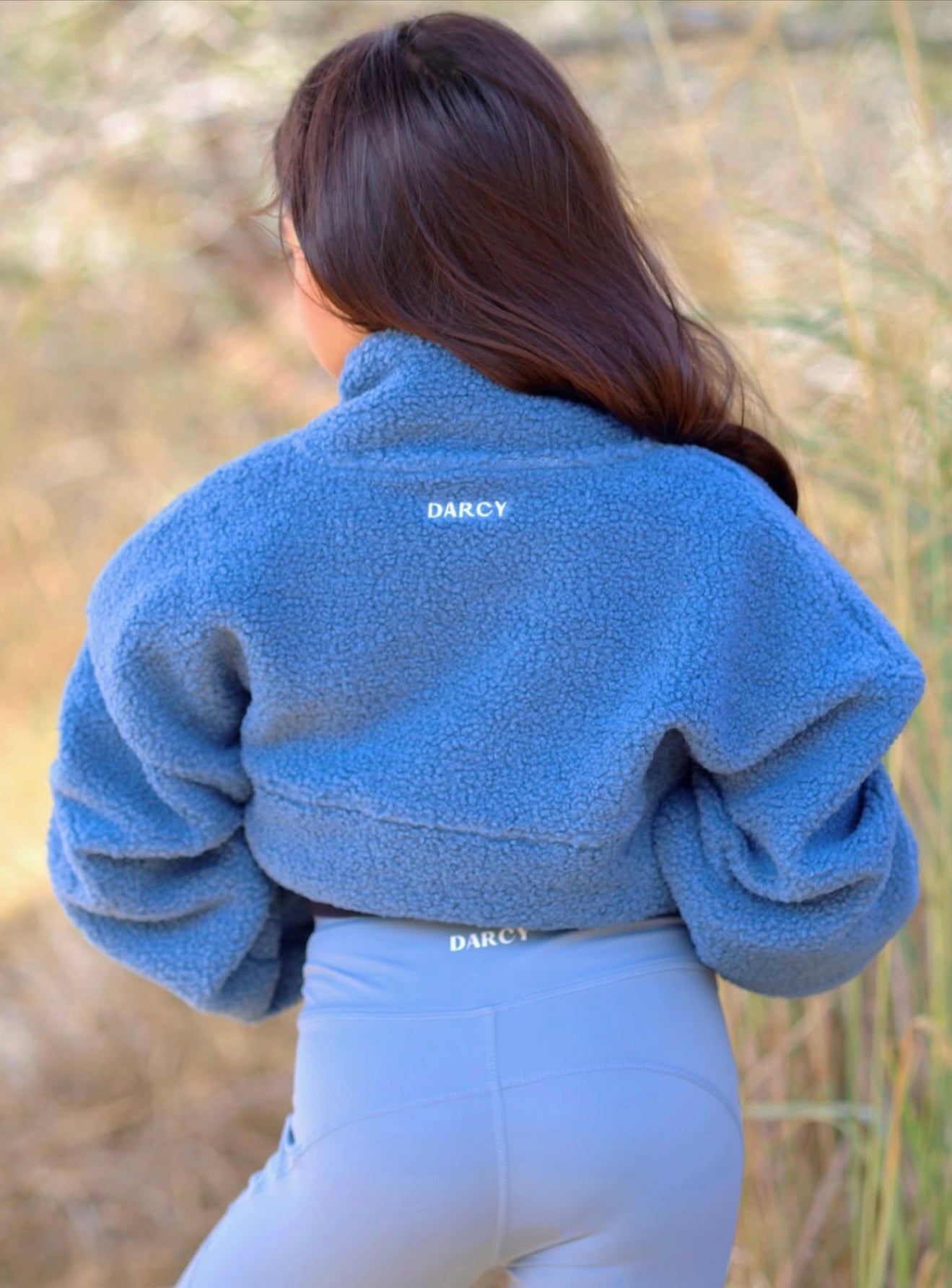 Fleece Cropped Jacket Blue