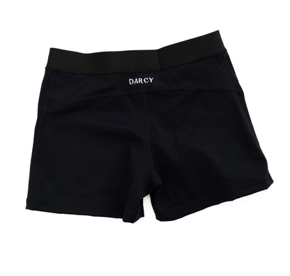 Black Lyrca Shorts - Elastic Waist