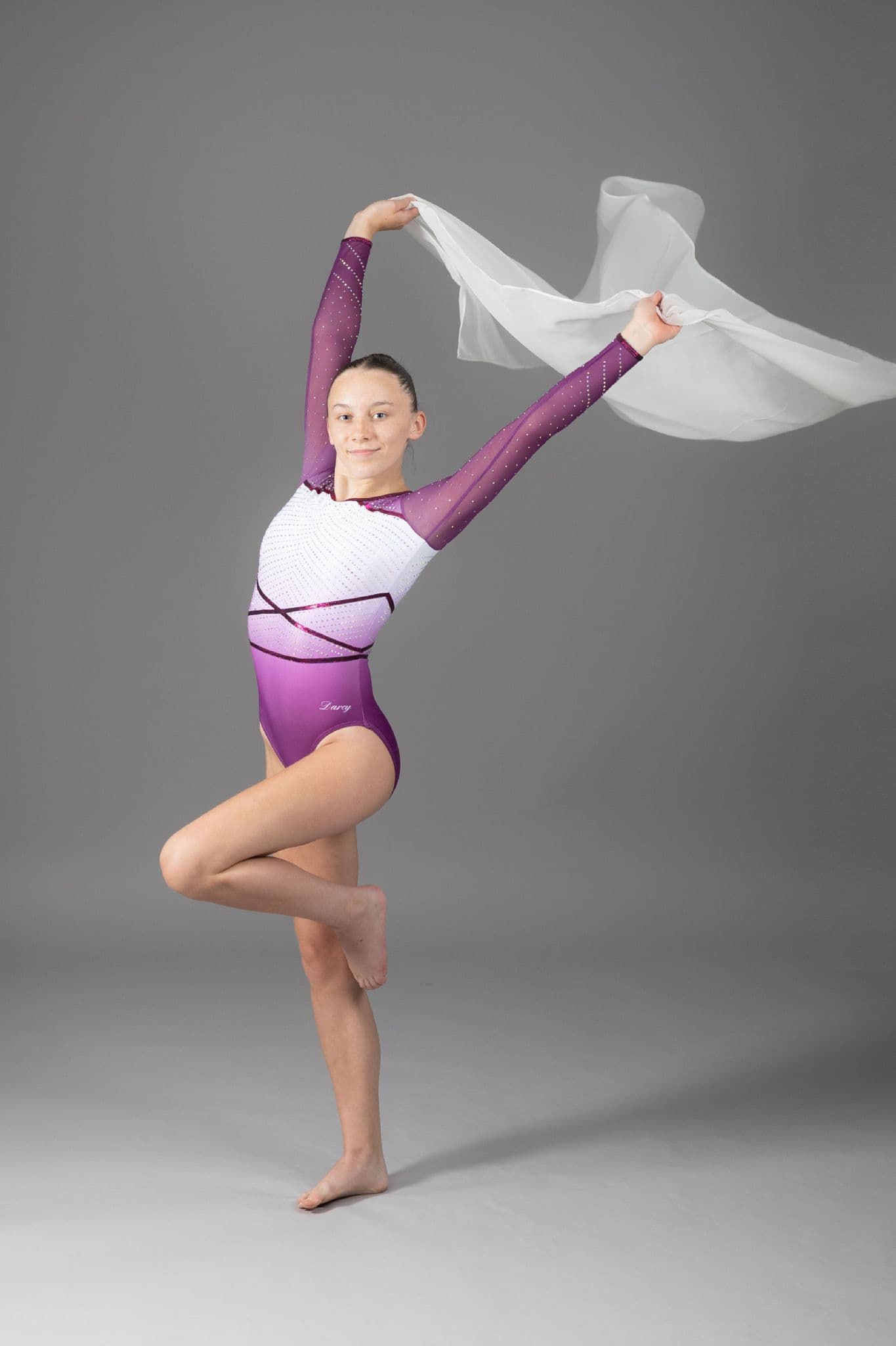 Emma Leotard Blackberry & White