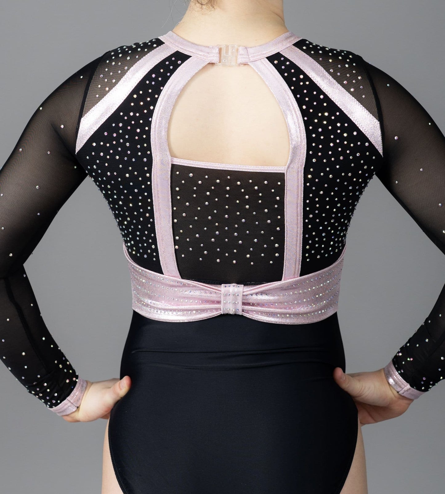 Jasmine Leotard Black & Baby Pink