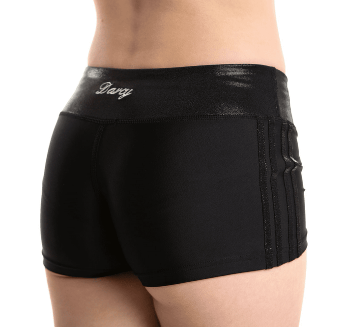 Lycra / Mystique  4 Stripe Shorts - BLACK