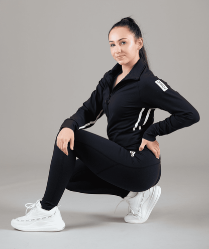 Lycra Tracksuit Jacket - EBONY BLACK