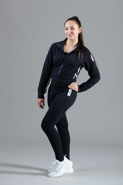Lycra Tracksuit Jacket - EBONY BLACK