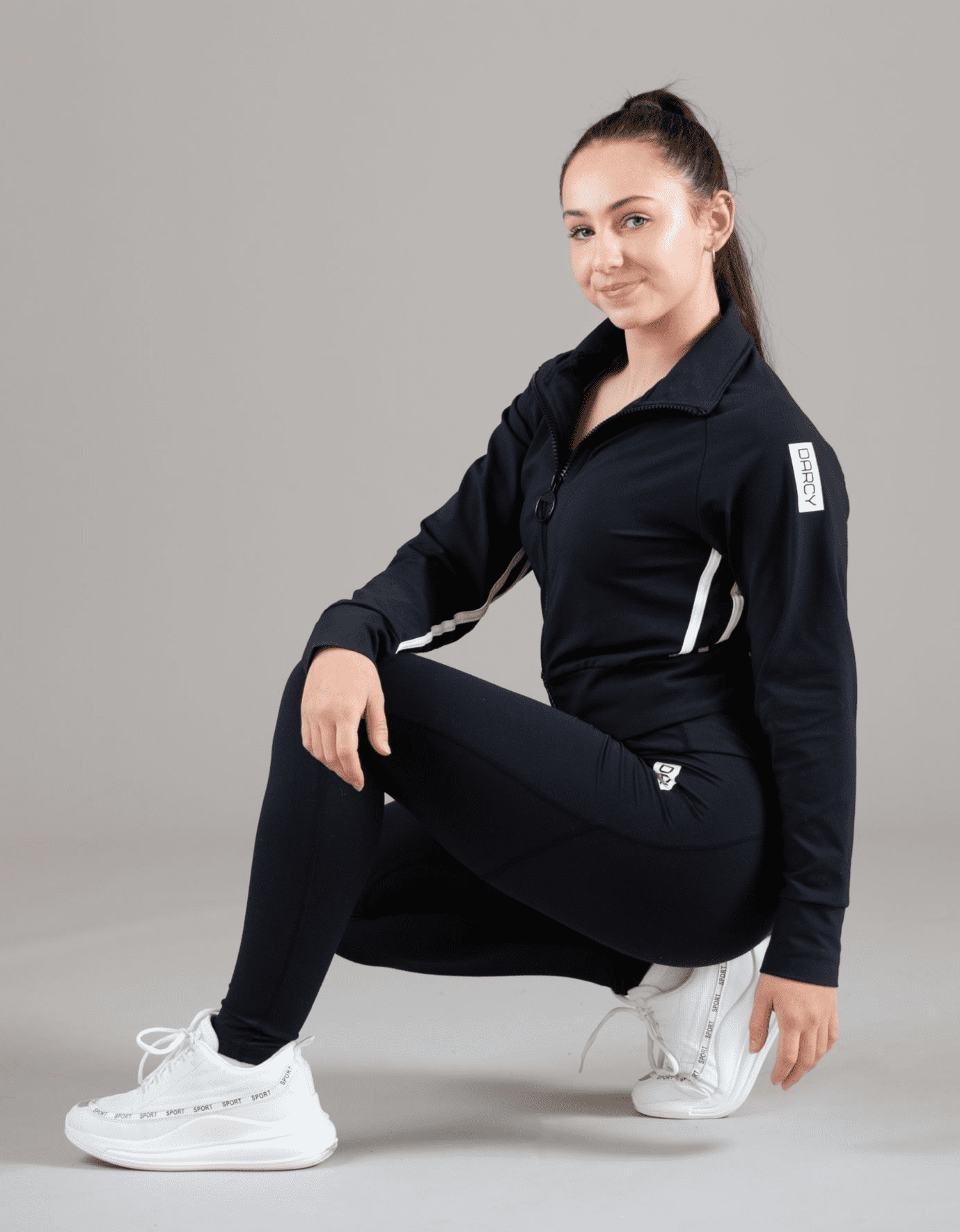 Lycra Tracksuit Jacket - EBONY BLACK