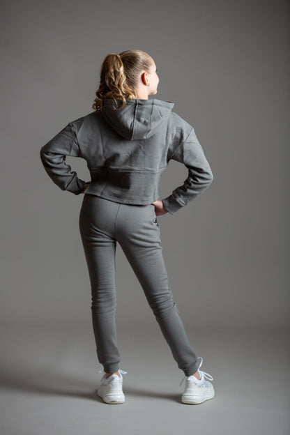 Misty Grey Script Jogger Set