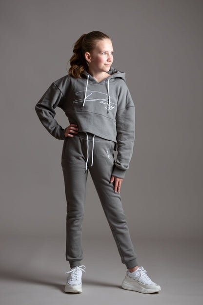 Misty Grey Script Jogger Set