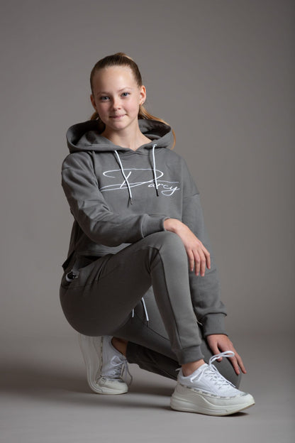 Misty Grey Script Jogger Set