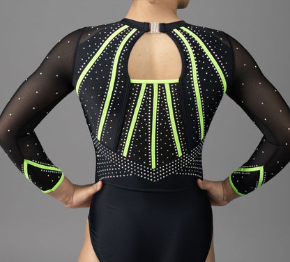 Neon Glo Leotard Black & Neon Green