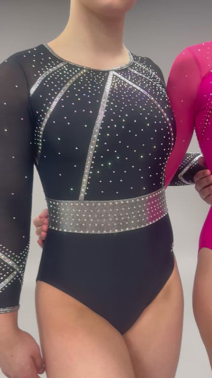 Luna Leotard in Black & Silver