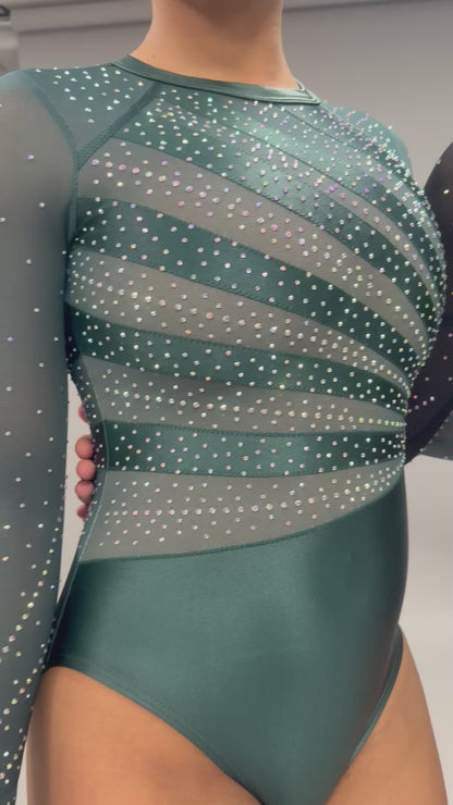 Aurora Leotard Satin Black