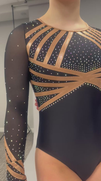 Chloe Leotard Black & Copper