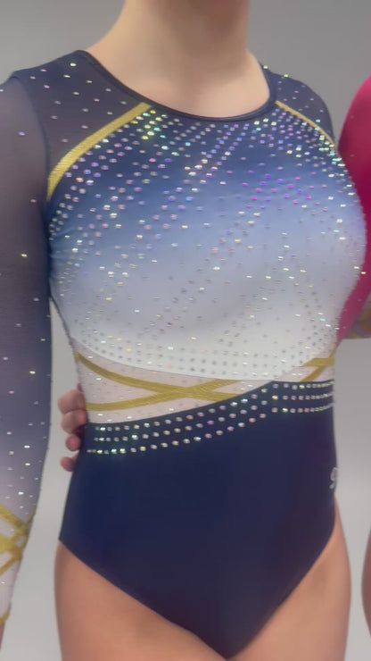 Aquamarine Leotard Cherry Pink & White