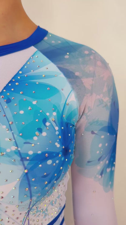 Iris Leotard Blue Printed Lycra