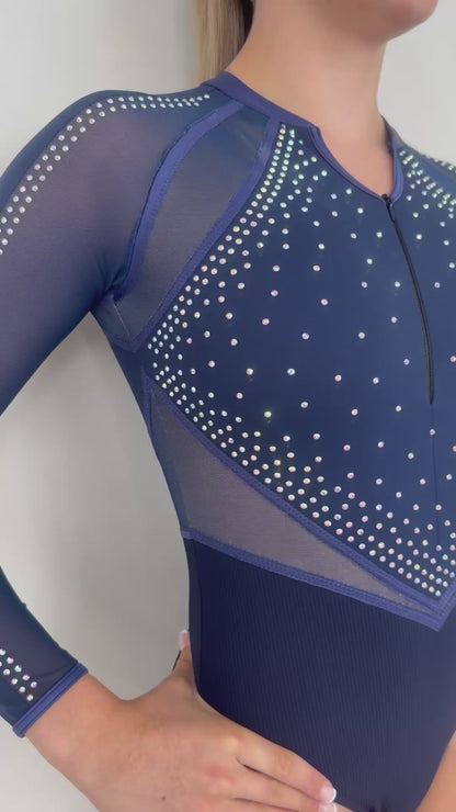 Power Long Sleeved Leotard Navy