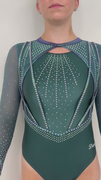 Ignite Leotard Alpine Green Satin Lycra